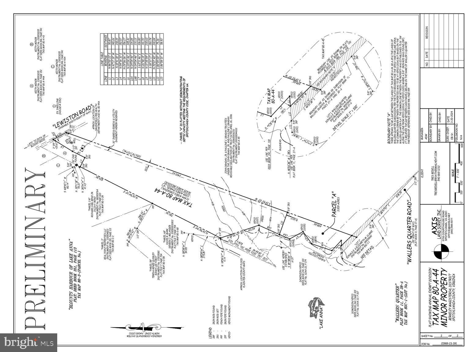 0 Lewiston Road Bumpass, VA 23024 - Photo 2 of 10 Preliminary Plat filed with the county for approva