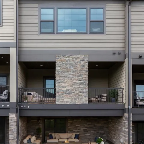 a front view of a house with windows