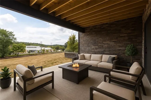 a view of sitting area with furniture