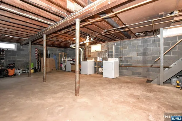 a view of a room with wooden roof