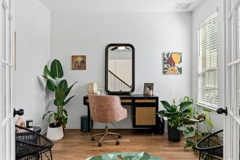 a living room with furniture
