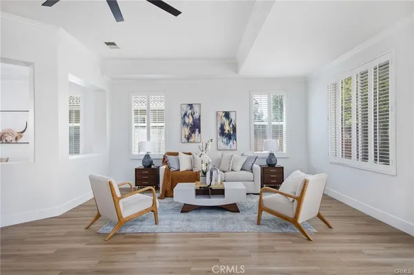 a living room with furniture