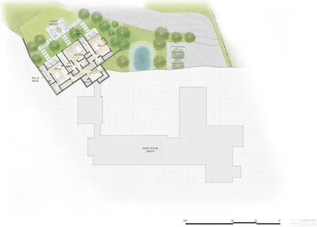 a view of backyard with swimming pool