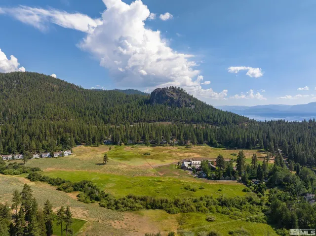 a view of a lake with a mountain in the background