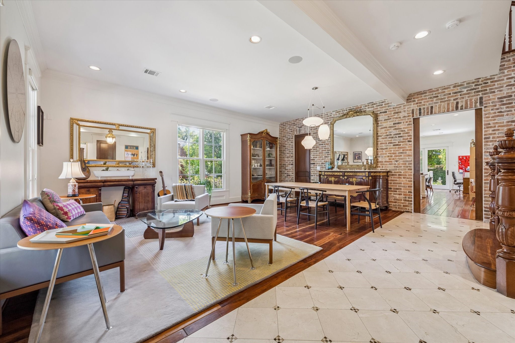 1819 Banks Street Houston, TX 77098 - Photo 12 of 43 a living room with fireplace furniture and a large window
