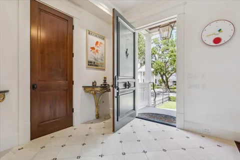 a view of entryway with wooden floor
