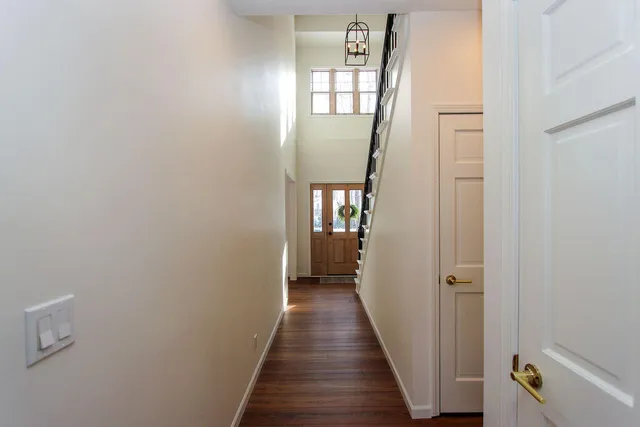 a view of road and trees
