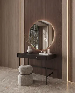 a view of work space with windows