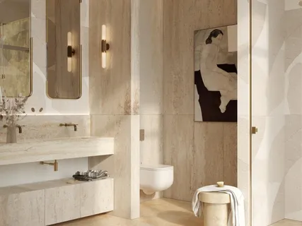 a bathroom with a bathtub and a sink