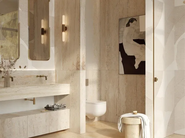 a bathroom with a bathtub and a sink