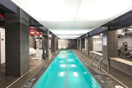 a room with lots of gym equipment