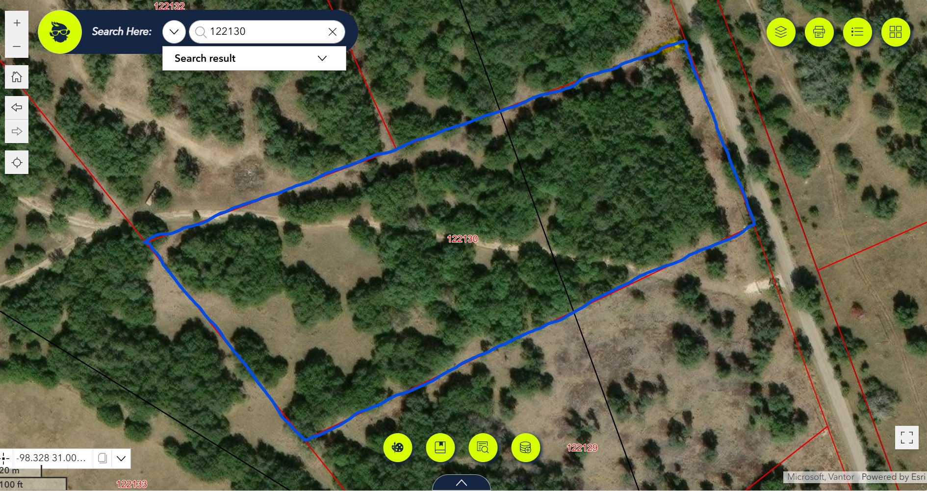 0 Cr 104 Road Lampasas, TX 76550 - Photo 3 of 18 GIS Parcel Map. Displaying the outline of the property with a specific parcel identification