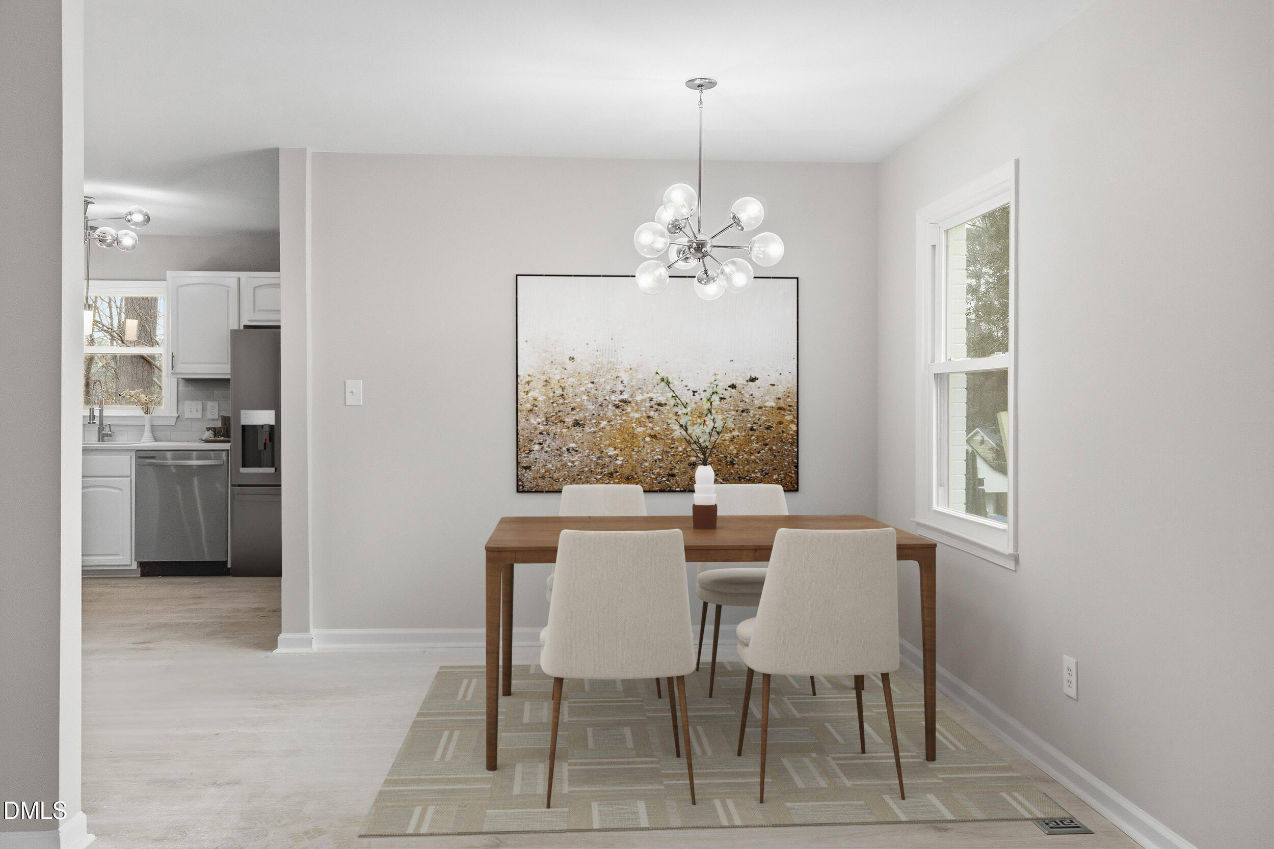 3457 Hope Valley Road Durham, NC 27707 - Photo 6 of 24 a view of a dining room and a kitchen with a dining table chairs