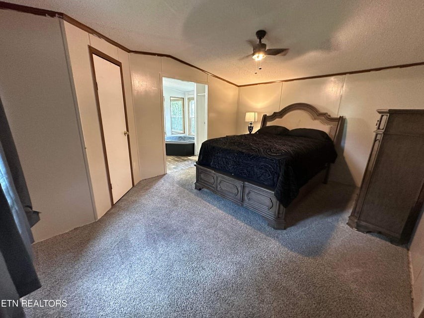131 Maynard Avenue Jamestown, TN 38556 - Photo 6 of 59 a spacious bedroom with a bed and a chandelier