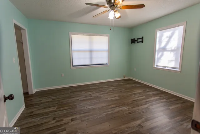 a view of wooden door