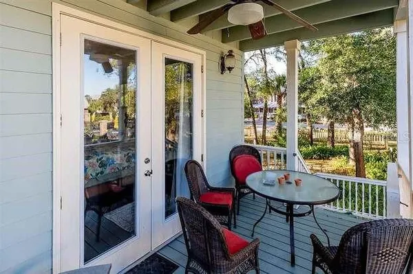 a outdoor space with chairs