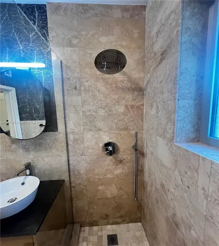a bathroom with a shower