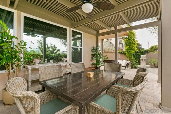 a outdoor space with furniture