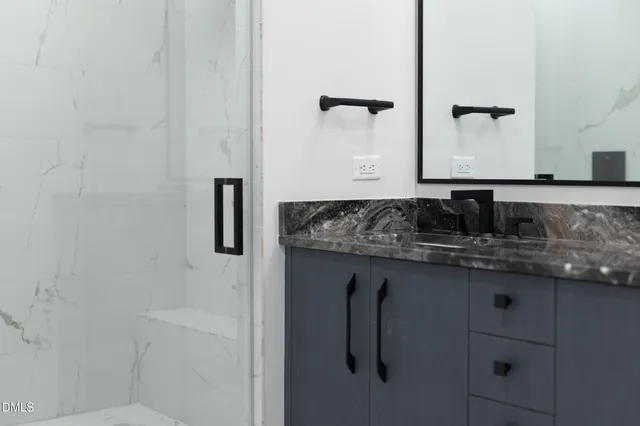 a bathroom with a shower