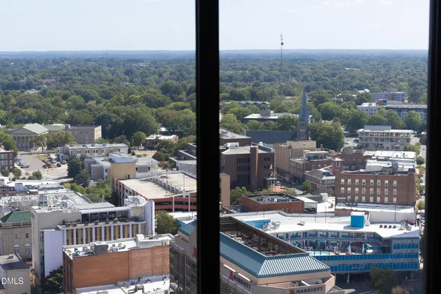 a view of a balcony with an outdoor space