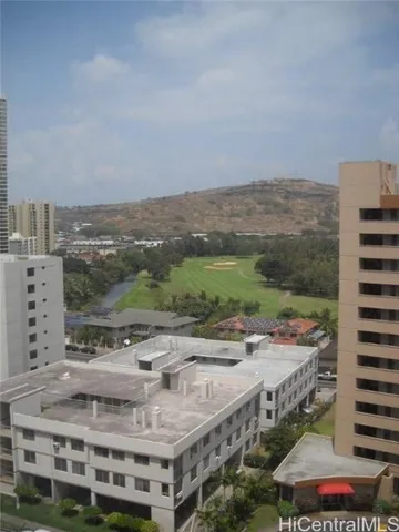 a view of a terrace with sky view