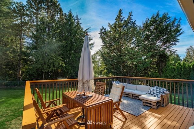 a view of outdoor space with seating