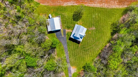 an aerial view of a house