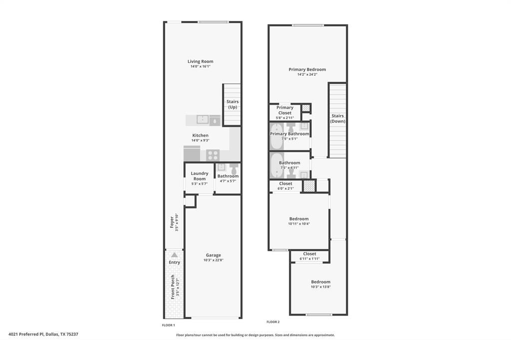 4021 Preferred Place Dallas, TX 75237 - Photo 25 of 25 a picture of a floor plan