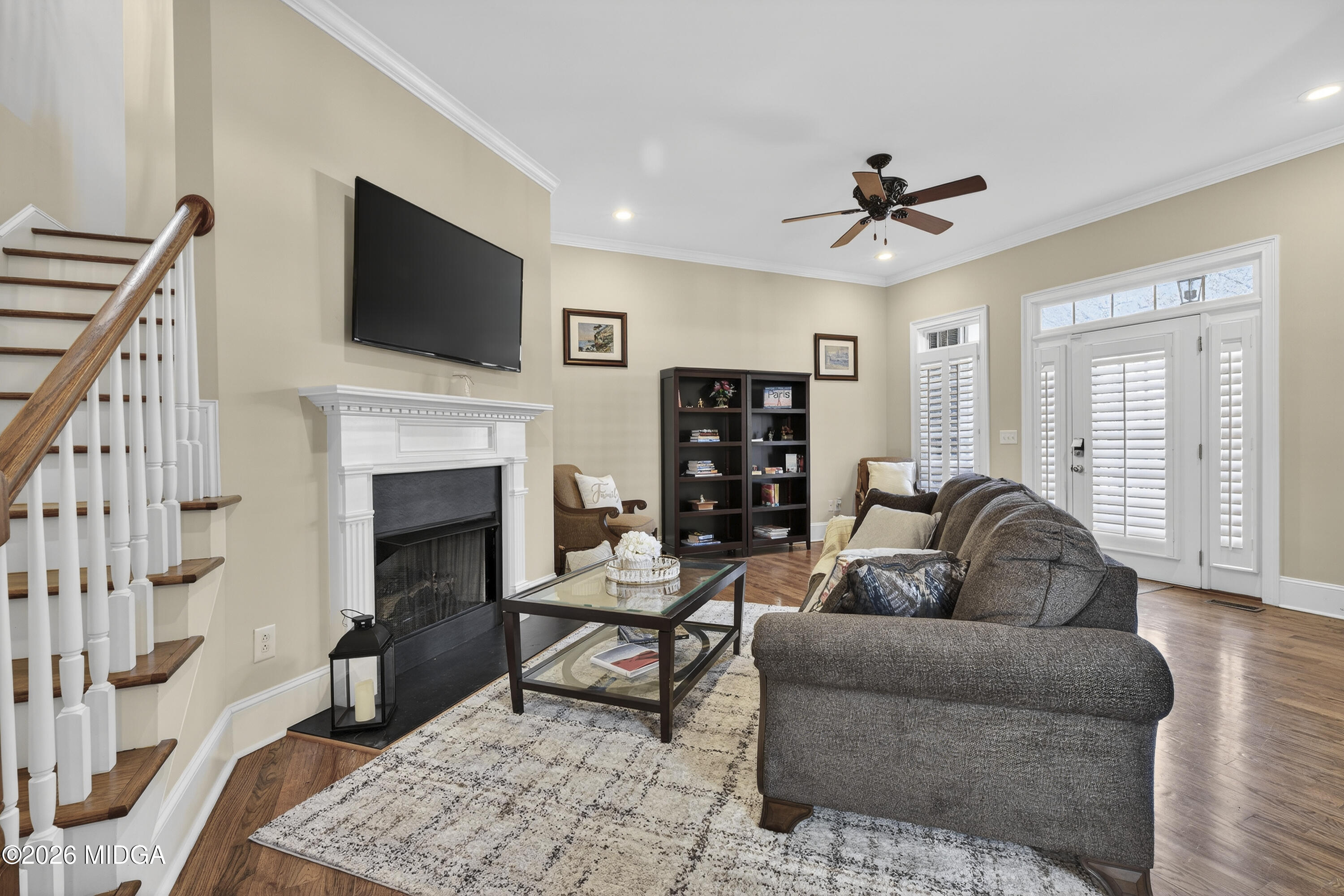 855 Tufthunter Macon, GA 31210 - Photo 13 of 86 a living room with furniture fireplace and flat screen tv