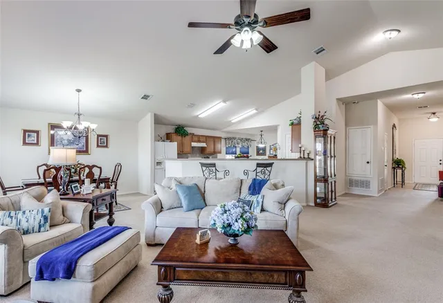 a living room with furniture