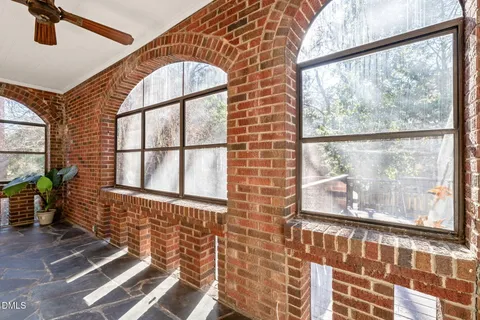 a living room with a large window
