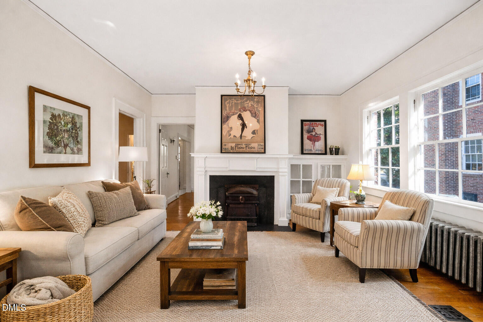 907 West Johnson Street Raleigh, NC 27605 - Photo 8 of 43 a living room with furniture and a fireplace