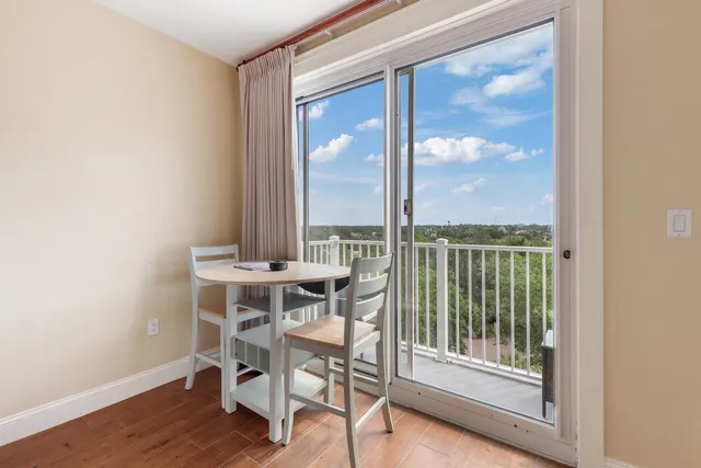 a view of a balcony with outdoor space