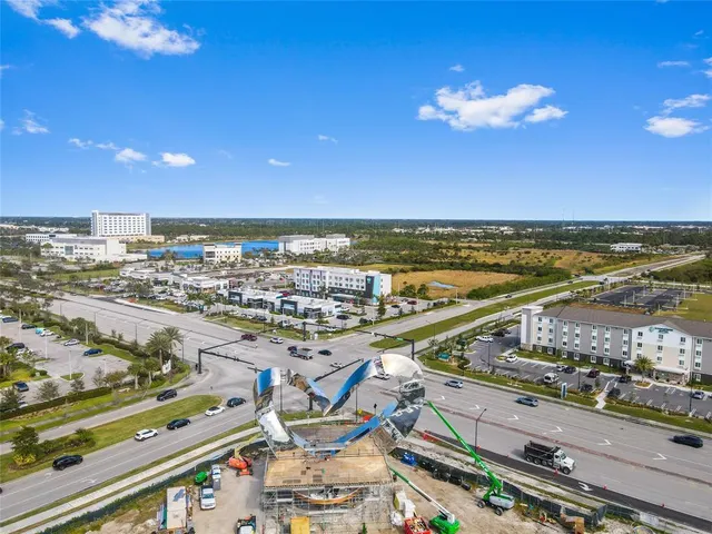 an aerial view of a city