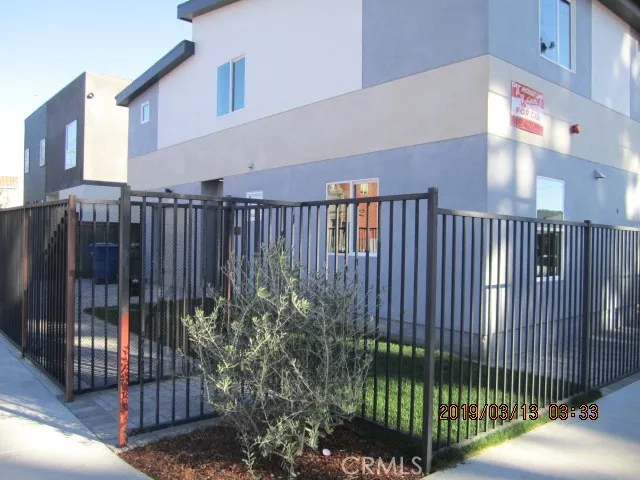 a view of a black gate