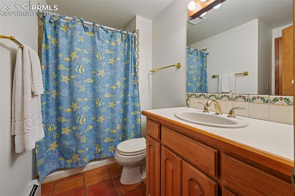 17580 Chipped Arrow Way Monument, CO 80132 - Photo 40 of 50 a bathroom with a sink a toilet and shower