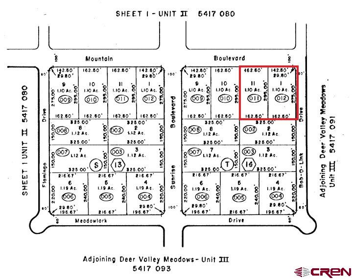 Undisclosed Address Alamosa, CO 81101 - Photo 2 of 19 Plat Map layout. Two lots in Red