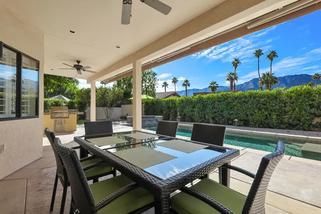 a view of an outdoor seating area