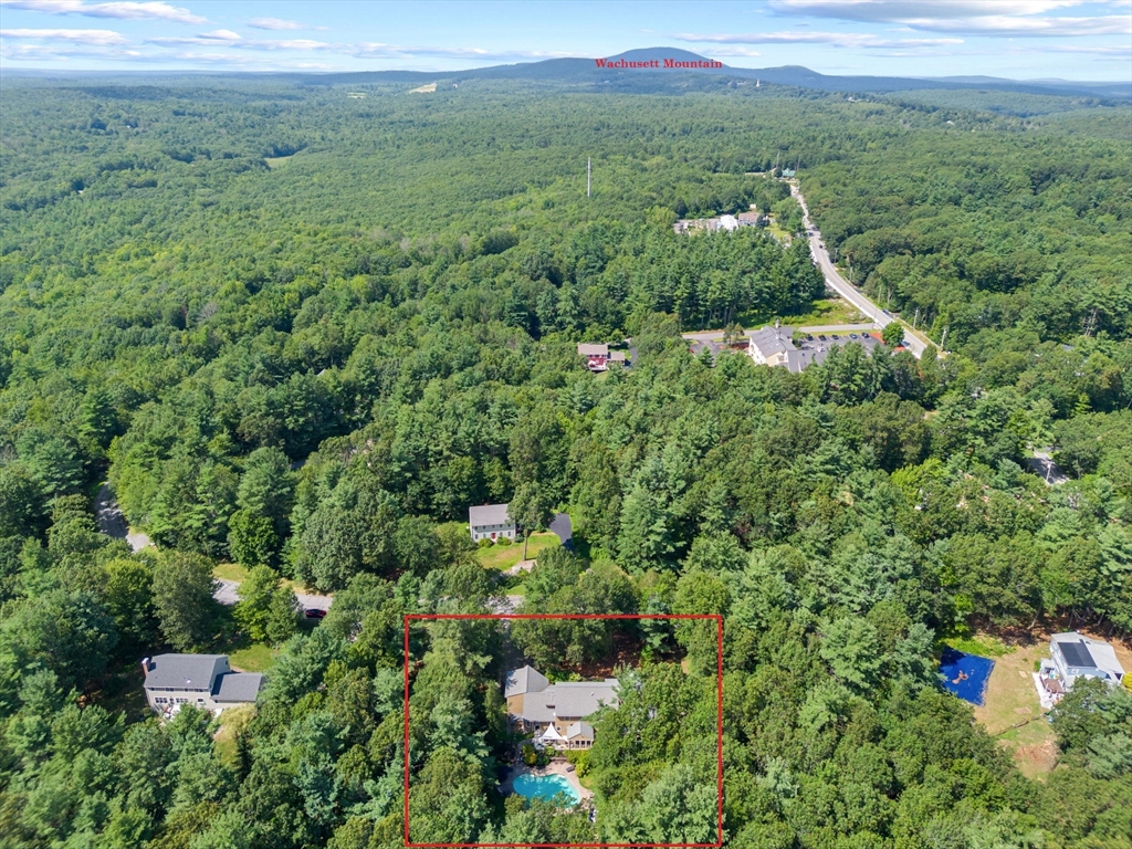 9 Stagecoach Road Princeton, MA 01541 - Photo 31 of 42 a view of a lush green forest with trees and some houses