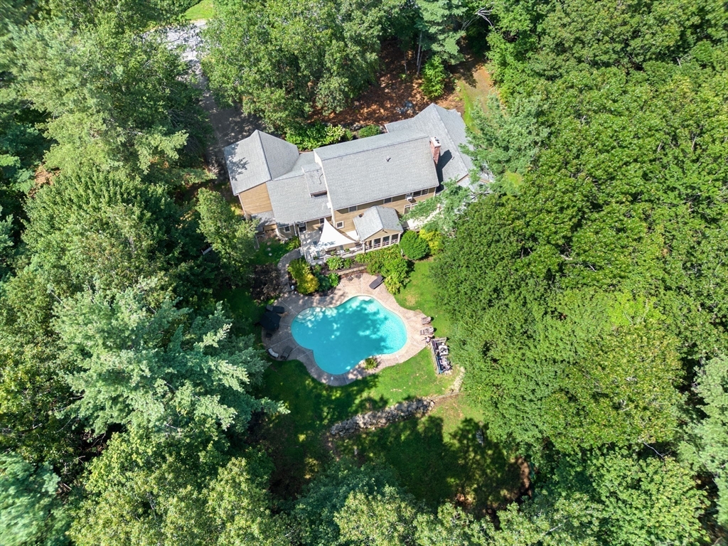 9 Stagecoach Road Princeton, MA 01541 - Photo 32 of 42 an aerial view of a house with a yard and trees all around