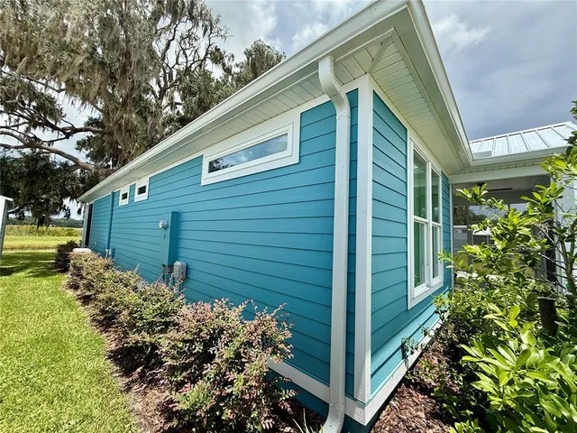 a view of a backyard with plants
