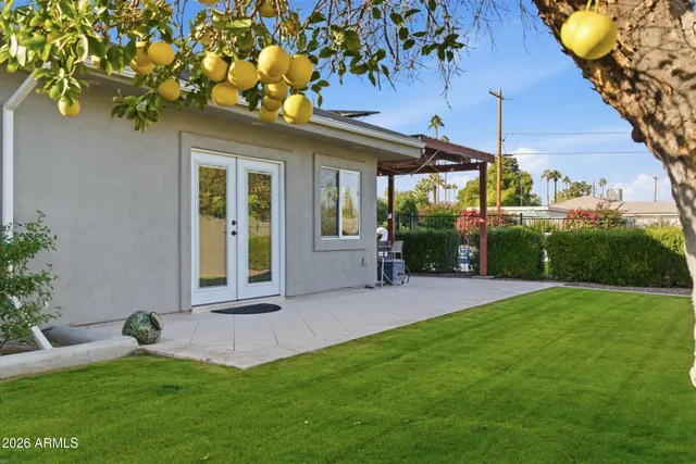 a view of a house with a garden