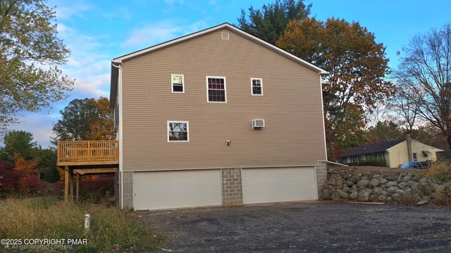 a view of backyard of house