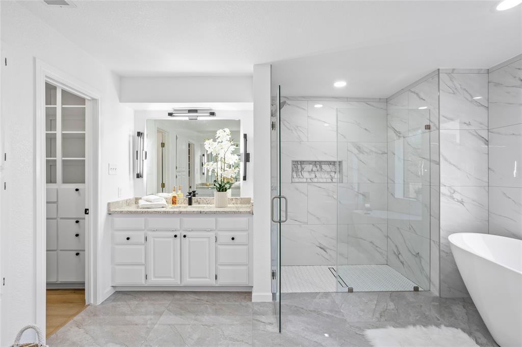 13510 Willow Springs Road Haslet, TX 76052 - Photo 16 of 34 Gorgeous primary bathroom with 2 separate walk-in closets. Coveted set up