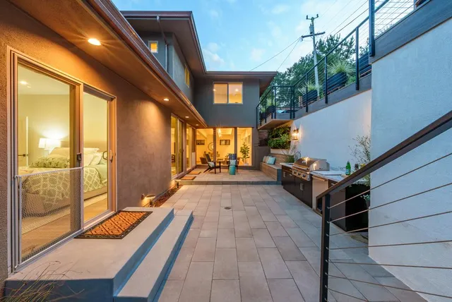 a view of balcony with couch