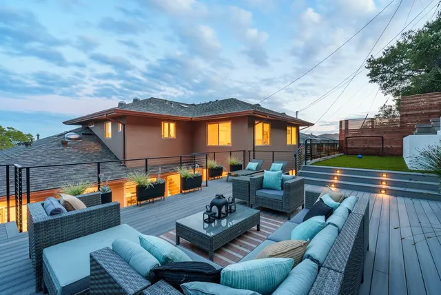 a outdoor living space with patio furniture