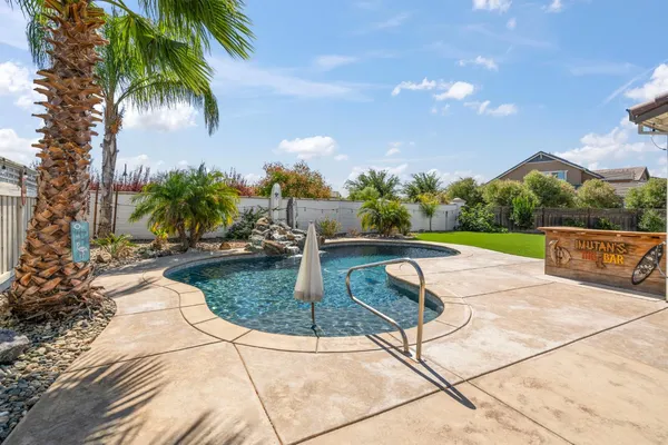 a view of a house with a patio