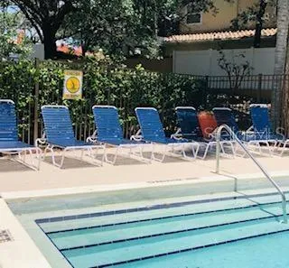 a view of outdoor space with seating area