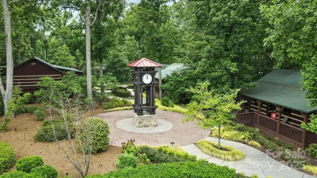 a view of a garden with a patio