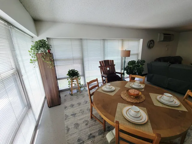 a view of a back yard from a window